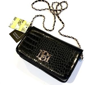 NWT✨ Black Badgley Mischka Croco Crossbody